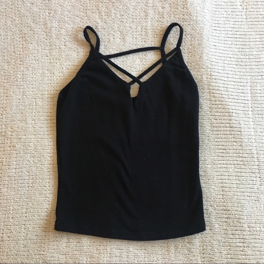 Black Criss Cross Tank Top